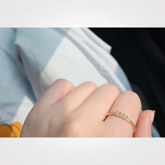 CZ Stacking Ring, Thin CZ Ring, - Picture 2 of 8